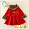 Korean Style New Fashion Kinder Mädchen Langarm Outwear Mantel Jacke mit Bund Baby Mädchen Mantel mit Pelz Hals